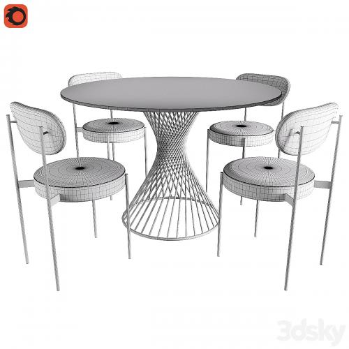 Table Calligaris Vortex Chair Dublin Houndstooth