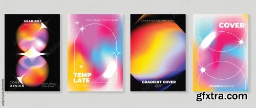 Abstract Gradient Poster Background Vector Set 25xAI