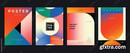 Abstract Gradient Poster Background Vector Set 25xAI