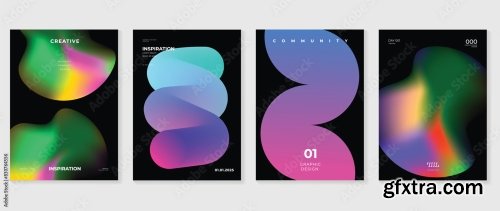 Abstract Gradient Poster Background Vector Set 25xAI