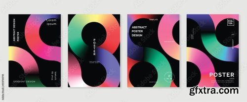 Abstract Gradient Poster Background Vector Set 25xAI