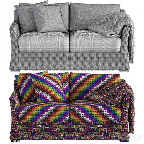 Lavita Outdoor / Savannah Outdoor Wicker Two Seater Sofa