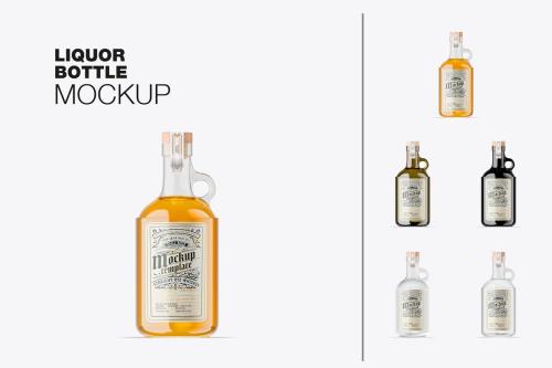 Set Liquor Bottle Mockup