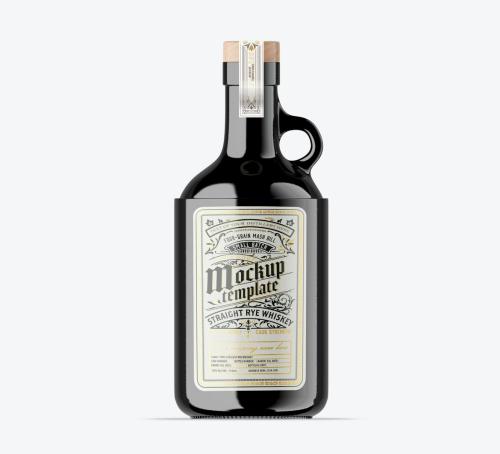 Set Liquor Bottle Mockup