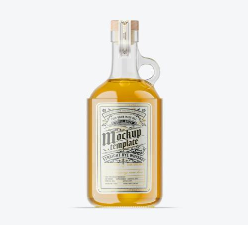 Set Liquor Bottle Mockup