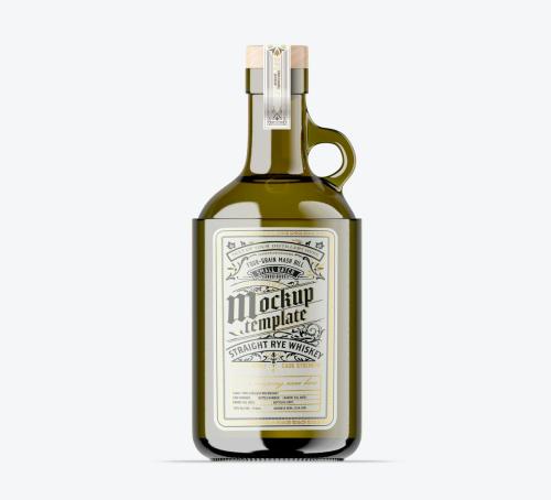 Set Liquor Bottle Mockup