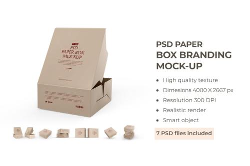 Paper Box Packaging PSD Mockup For Branding