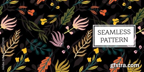 Seamless Pattern Leaves And Snake Trendy Style 19xAI