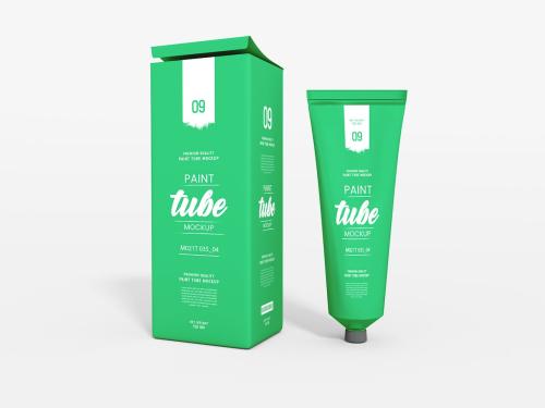 Paint Tube Packaging Mockup Set