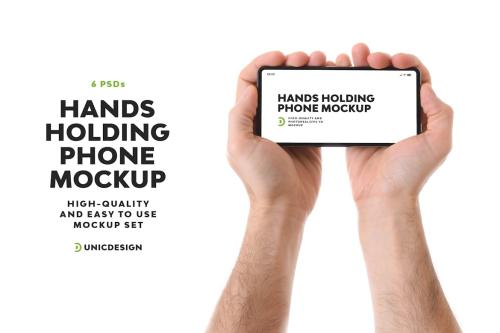 Hands Holding Phone Mockup