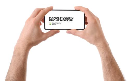 Hands Holding Phone Mockup