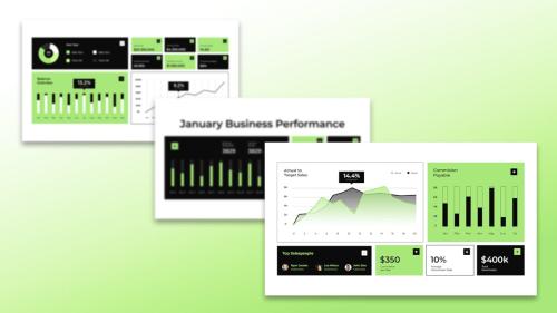 White Black Green Modern KPI Dashboard | 004