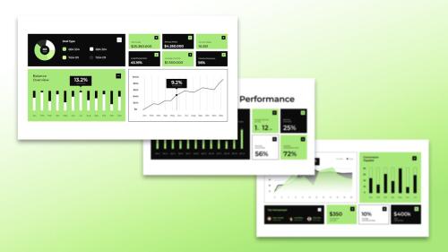 White Black Green Modern KPI Dashboard | 004