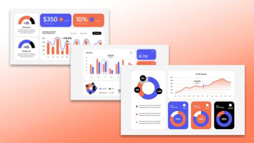 White Orange Blue Modern KPI Dashboard | 004