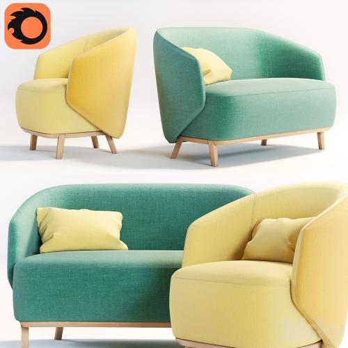 CONCHA Armchair &amp; CONCHA Small sofa