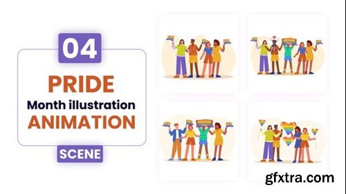 Videohive Pride Month illustration scene animation 52500728