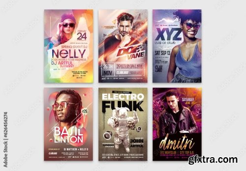 Music Dj And Nightclub Flyer 25 21xPSD