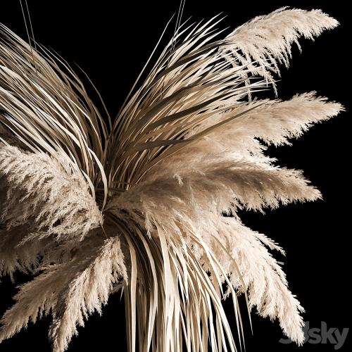 Hanging bouquet of dry reeds and pampas grass for decoration and interior. 266.