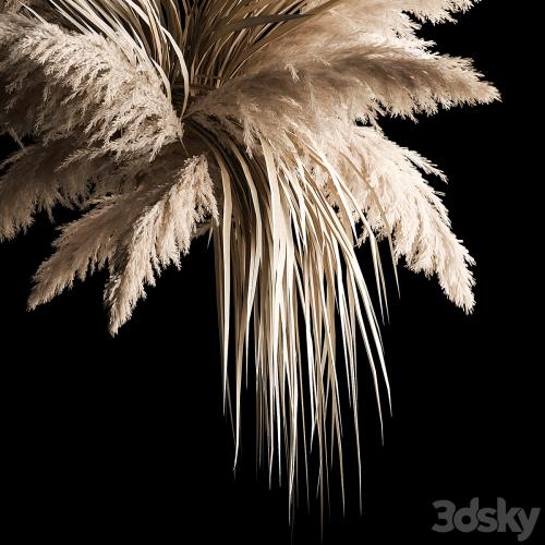 Hanging bouquet of dry reeds and pampas grass for decoration and interior. 266.