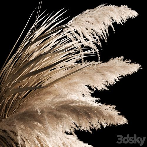 Hanging bouquet of dry reeds and pampas grass for decoration and interior. 266.