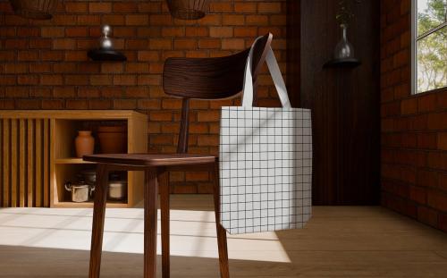 Tote bag Mockup Indoor Scene