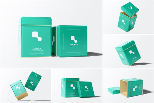 Aluminum Box Packaging Mockup