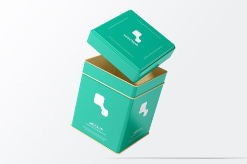 Aluminum Box Packaging Mockup