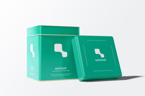 Aluminum Box Packaging Mockup