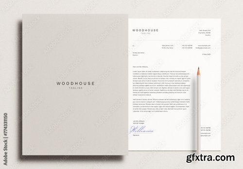 Letterhead Letter Pencil Mockup 3 4xCRDOWNLOAD