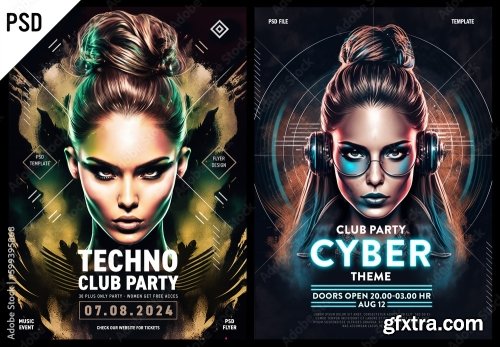 Music Dj And Nightclub Flyer 3 10xPSD