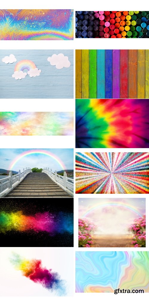 Amazing Photos, Rainbow Background 100xJPEG