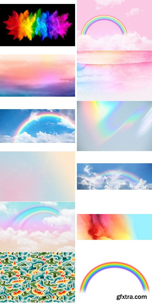 Amazing Photos, Rainbow Background 100xJPEG