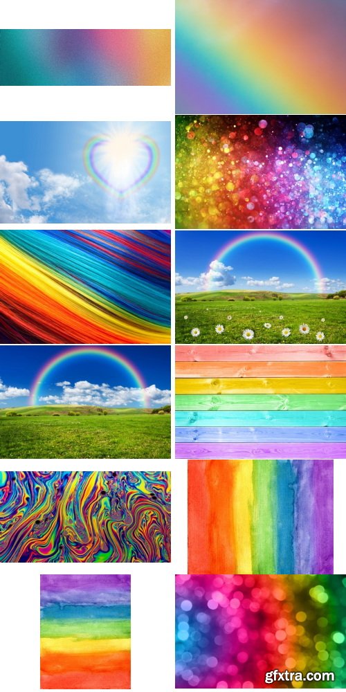 Amazing Photos, Rainbow Background 100xJPEG