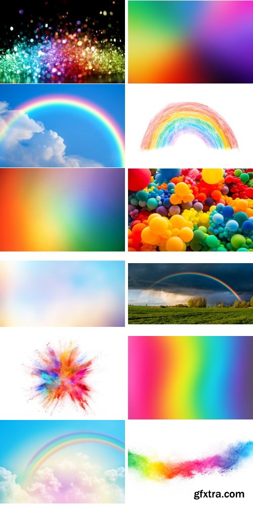 Amazing Photos, Rainbow Background 100xJPEG