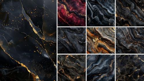 12 Black Gold Marble Textures