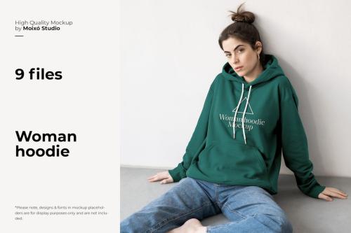 Woman Hoodie Mockup Bundle