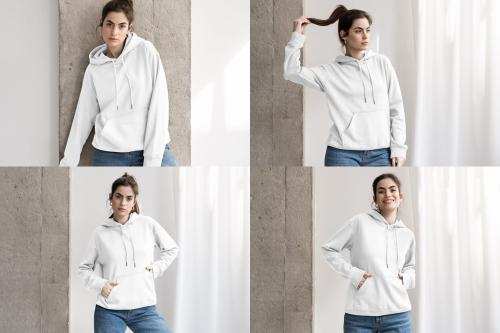 Woman Hoodie Mockup Bundle