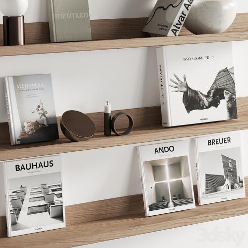 095 Decor on shelves 01 books and neutral 00