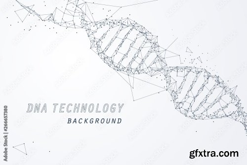 Wire Frame Of Dna Virtual, Technology And Medical Concept 5xAI