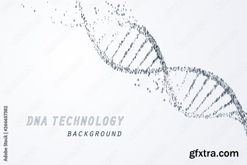 Wire Frame Of Dna Virtual, Technology And Medical Concept 5xAI