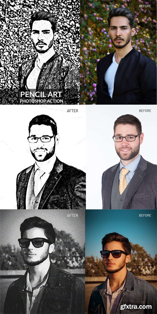 Pencil Art Action for Photoshop