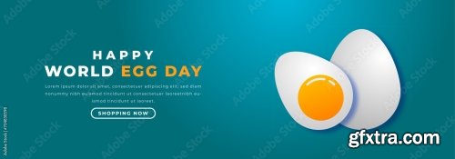 World Egg Day Paper Cut Style Vector Design 6xAI