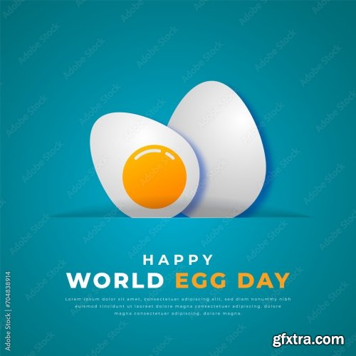 World Egg Day Paper Cut Style Vector Design 6xAI