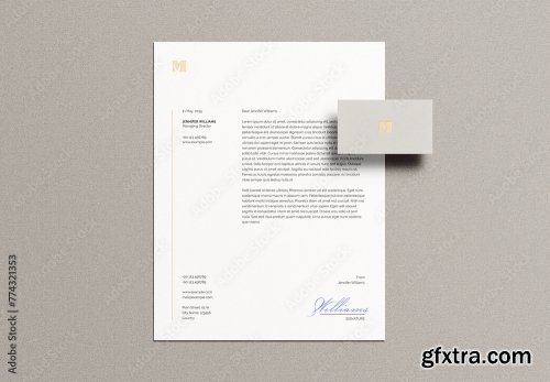 Letterhead Letter Business Card Mockup 9xPSD