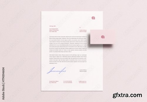 Letterhead Letter Business Card Mockup 9xPSD