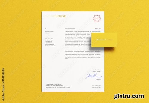 Letterhead Letter Business Card Mockup 9xPSD