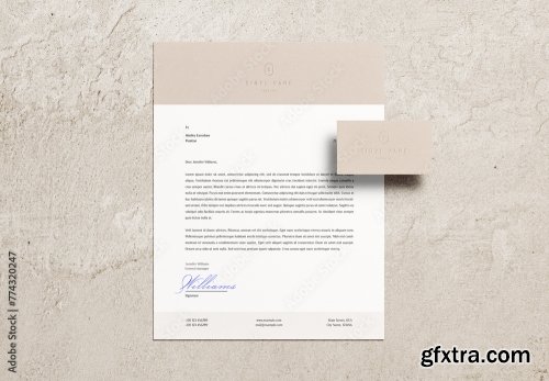 Letterhead Letter Business Card Mockup 9xPSD