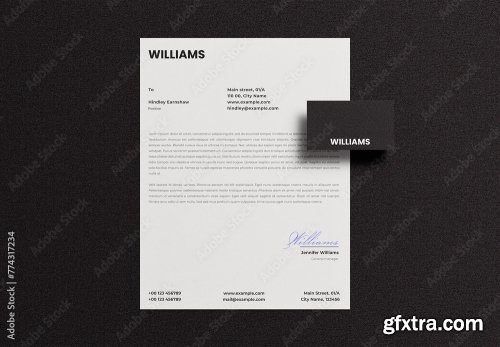 Letterhead Letter Business Card Mockup 9xPSD