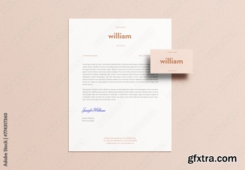 Letterhead Letter Business Card Mockup 9xPSD