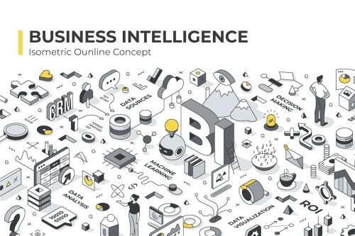 Business Intelligence Isometric Illustration